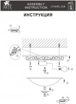 Светильник потолочный Arte lamp A7846PL-2AB PUB