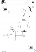 Светильник настенный Arte lamp A7951AP-1PB HALL