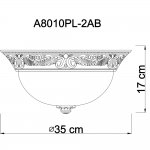 Светильник потолочный Arte lamp A8010PL-2AB Piatti