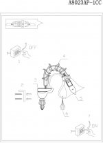 Светильник настенный Arte lamp A8023AP-1CC CORNO