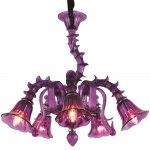 Подвесная люстра фиолетовая Arte lamp A8023LM-5CC Corno