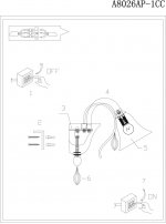 Светильник настенный Arte lamp A8026AP-1CC CLEOPATRA