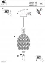 Светильник подвесной Arte lamp A8061SP-1CC MOSAIC