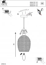 Светильник подвесной Arte lamp A8063SP-1CC MOSAIC