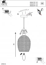 Светильник подвесной Arte lamp A8063SP-1CC MOSAIC