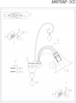 Светильник настенный Arte lamp A8070AP-1CC CORNO