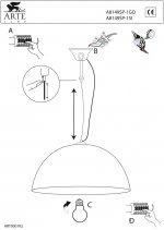 Светильник подвесной Arte lamp A8149SP-1GO Dome
