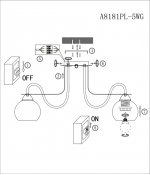 Люстра Arte lamp A8181PL-5WG Paola