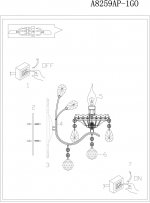 Светильник настенный Arte lamp A8259AP-1GO RENAISSANCE