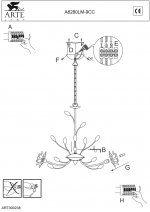 Светильник подвесной Arte lamp A8280LM-9CC Bellis