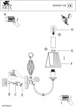 Светильник бра Arte lamp A8390AP-1AB Zanzibar