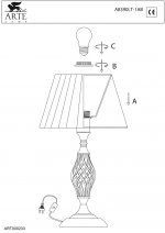 Светильник настольный Arte lamp A8390LT-1AB Selection