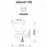 Светильник настенный бра Arte lamp A8391AP-1PB CONO
