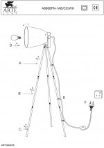 Светильник напольный Arte lamp A8606PN-1AB Studio