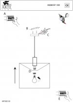 Светильник подвесной Arte lamp A8880SP-1BK WAVERLEY