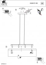 Светильник подвесной Arte lamp A8880SP-4BK WAVERLEY