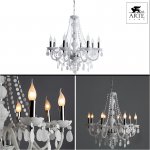 Подвесная люстра белая Arte lamp A8888LM-8WH Morris