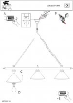 Светильник подвесной Arte lamp A9003SP-3PB SELECTION