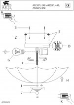 Люстра потолочная Arte lamp A9252PL-4AB Umbrella