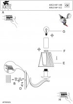 Светильник бра Arte lamp A9521AP-1AB Damain 