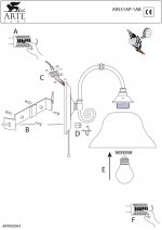 Светильник бра Arte Lamp A9551AP-1AB Virginia