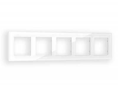 Рамка ALFA Platos (Белый Стекло органическое) 5-ая AF330105 Ambrella Volt
