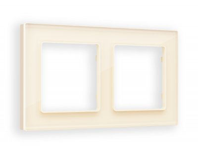 Рамка ALFA Platos (Бежевый Стекло органическое) 2-ая AF330302 Ambrella Volt