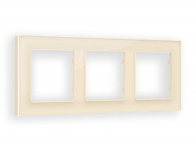 Рамка ALFA Platos (Бежевый Стекло органическое) 3-ая AF330303 Ambrella Volt