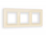 Рамка ALFA Platos (Бежевый Стекло органическое) 3-ая AF330303 Ambrella Volt