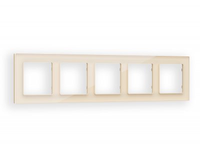 Рамка ALFA Platos (Бежевый Стекло органическое) 5-ая AF330305 Ambrella Volt