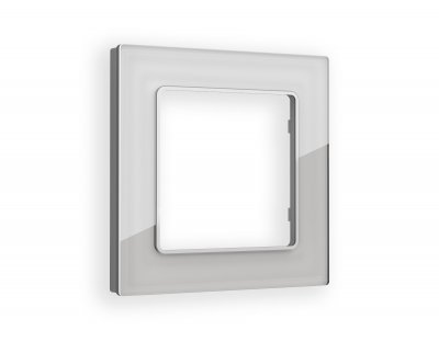 Рамка ALFA Platos (Серебро Стекло органическое) 1-ая AF330401 Ambrella Volt