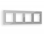 Рамка ALFA Platos (Серебро Стекло органическое) 4-ая AF330404 Ambrella Volt