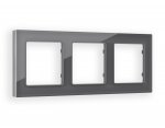 Рамка ALFA Platos (Антрацит серый Стекло органическое) 3-ая AF330653 Ambrella Volt