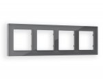 Рамка ALFA Platos (Антрацит серый Стекло органическое) 4-ая AF330654 Ambrella Volt