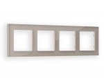 Рамка ALFA Platos (Серо-бежевый Стекло закаленное натуральное) 4-ая AF380604 Ambrella Volt