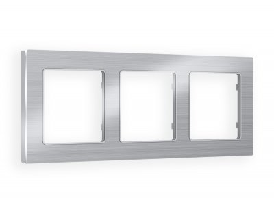 Рамка ALFA Platos (Серебро Металл шлифованный) 3-ая AF550103 Ambrella Volt Рамка ALFA Platos (Серебро Металл шлифованный) 3-ая AF550103 Ambrella Volt