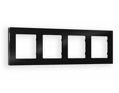 Рамка ALFA Platos (Черный Металл шлифованный) 4-ая AF550504 Ambrella Volt