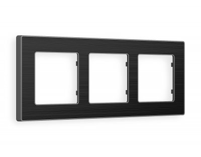 Рамка ALFA Arctic (Черный Стекло органическое/Сталь) 3-ая AF580533 Ambrella Volt