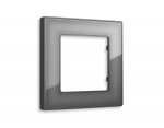 Рамка ALFA Arctic (Антрацит серый Стекло органическое) 1-ая AF580651 Ambrella Volt