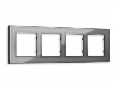 Рамка ALFA Arctic (Антрацит серый Стекло органическое) 4-ая AF580654 Ambrella Volt