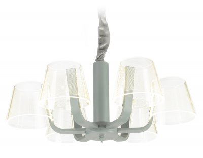 Люстра подвесная Ambrella AK4011/6 GR/S серый/песок 72W D600*230 (ПДУ РАДИО 2.4) ACRYLICA