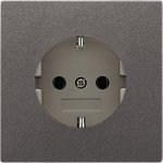 JUNG LS 990 Антрацит Розетка с/з с защитными шторками безвинт зажим (AL2520KIAN)