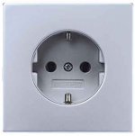 JUNG LS 990 Алюминий Розетка с/з с защитными шторками безвинт зажим (AL2520KI)