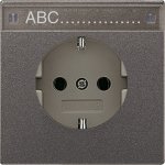 JUNG LS 990 Антрацит Розетка с/з с полем для надписи безвинт зажим (AL2520NAAN)