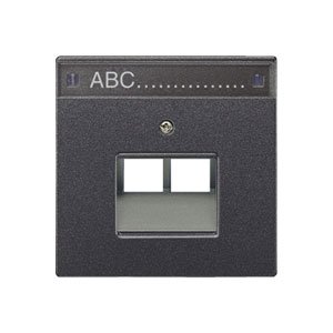 JUNG LS 990 Антрацит Накладка 2-ой наклонной ТЛФ/комп розетки с полем для надписи (AL2969-2NAUAAN) JUNG LS 990 Антрацит Накладка 2-ой наклонной ТЛФ/комп розетки с полем для надписи (AL2969-2NAUAAN)