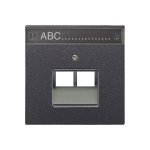 JUNG LS 990 Антрацит Накладка 2-ой наклонной ТЛФ/комп розетки с полем для надписи (AL2969-2NAUAAN)