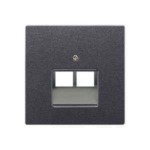 JUNG LS 990 Антрацит Накладка 2-ой наклонной ТЛФ/комп розетки (AL2969-2UAAN) JUNG LS 990 Антрацит Накладка 2-ой наклонной ТЛФ/комп розетки (AL2969-2UAAN)