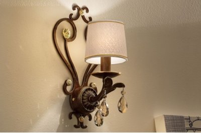 Настенный светильник Masiero ALLURE A1 Bianco/Oro Francese-Cuoio/Rosso/ Oro/Rame SW Настенный светильник Masiero ALLURE A1 Bianco/Oro Francese-Cuoio/Rosso/ Oro/Rame SW