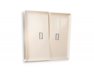 Лицевая панель ALFA (Бежевый глянец) для 2-клавишных выключателей с подсветкой QUANT AP3040 Ambrella Volt