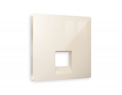 Лицевая панель ALFA (Бежевый глянец) для компьютерной/телефонной розетки RJ-45/RJ-11 QUANT AP3120 Ambrella Volt